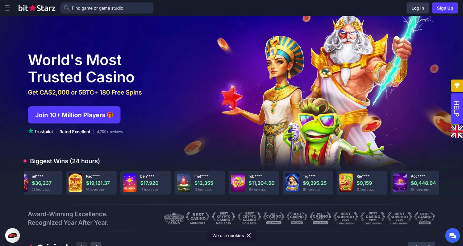 BitStarz casino homepage